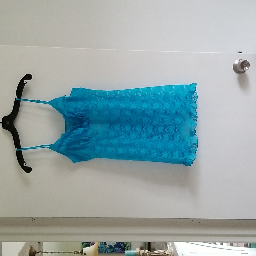 Jonquil in bloom nightie sz L teal Lacey